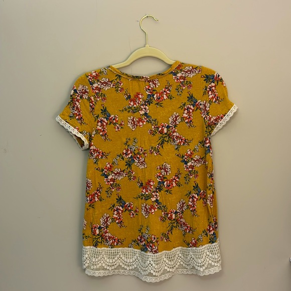 Rewind Mustard Yellow Floral Shirt - Picture 2 of 3